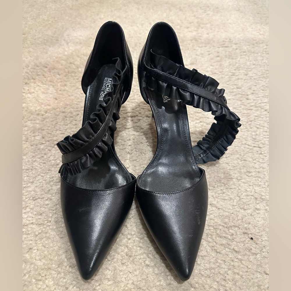 MICHAEL Michael Kors Black Ruffle Heels